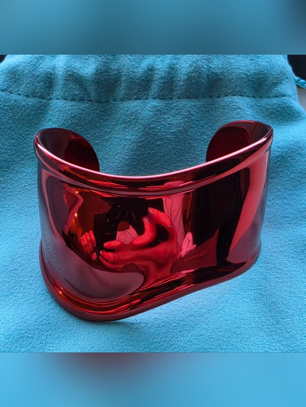 Tiffany & Co. Limited Edition Elsa Peretti Red Enamel Bone Cuff